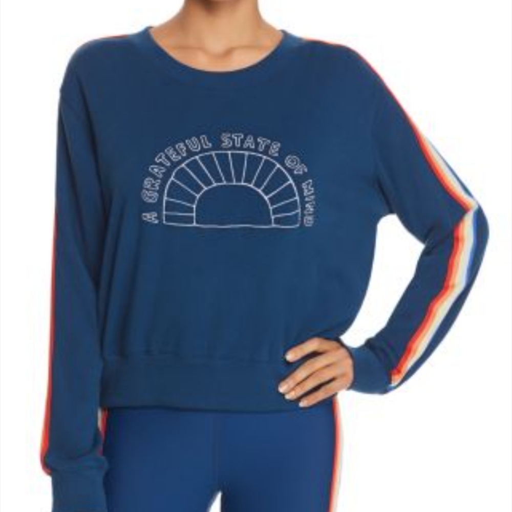 Spiritual Gangster Grateful Rainbow Stripe Sweatshirt